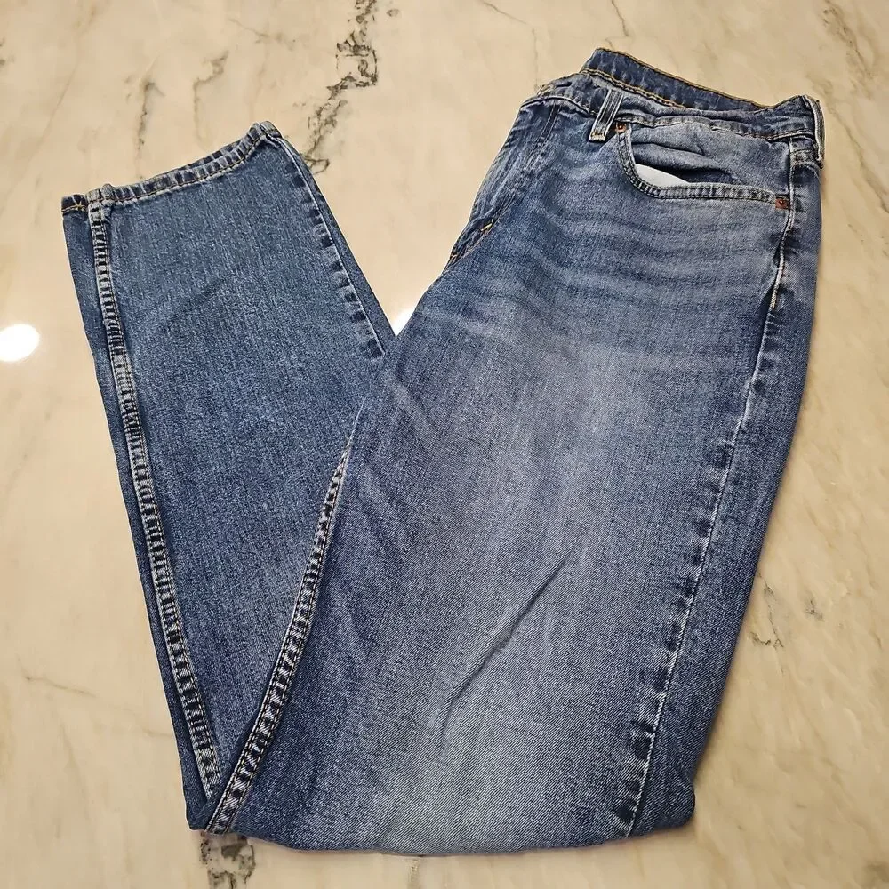 Levi's 514 Jeans Men's 36x34 Straight Slim Fit Stretch Blue Med Wash Denim